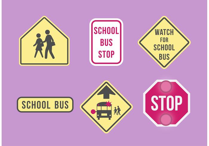 School Bus Signage Set vector