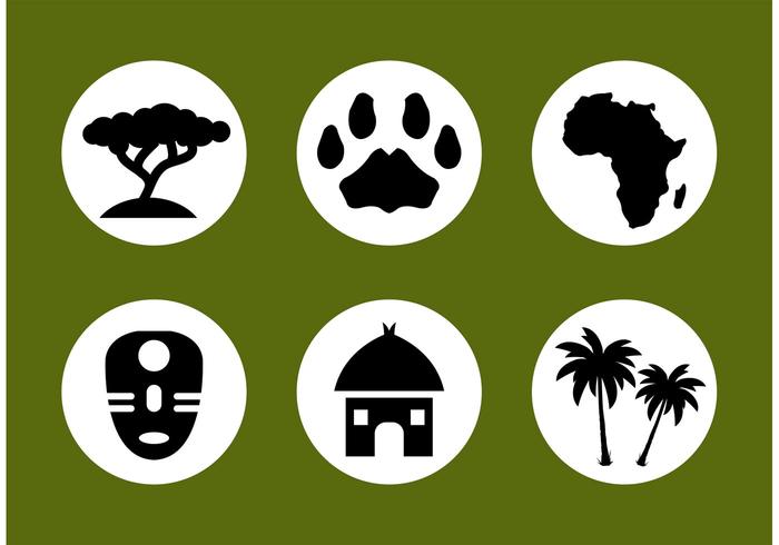 Conjunto de iconos de vector africano