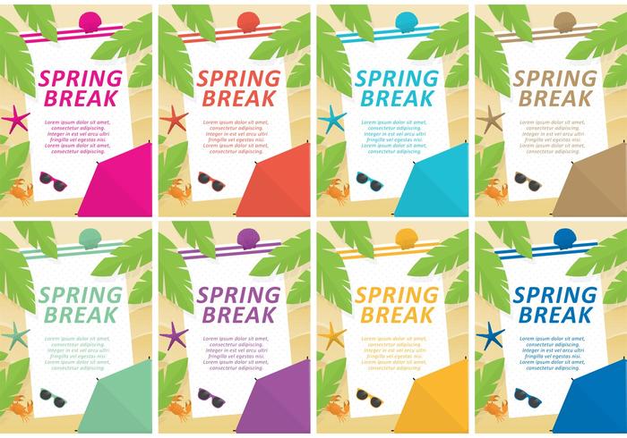 Spring Break Vector Plantillas