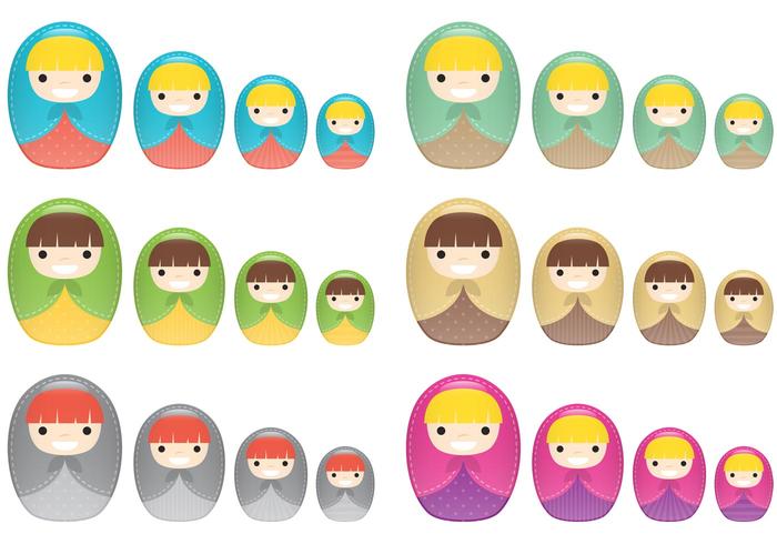 Little Nesting Doll Vector Matrioshkas