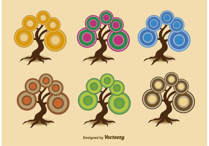 Abstract Seasonal Trees vector