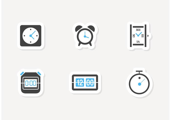 Free Time And Clock Vector Icons