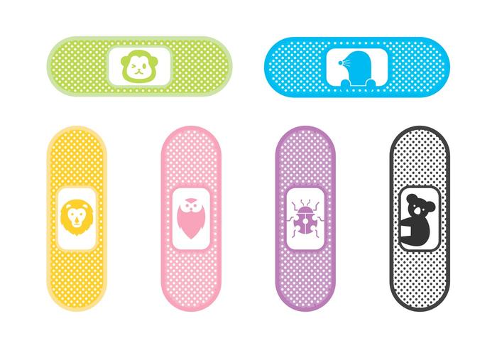 Libere los iconos del vector de Bandaid del cabrito