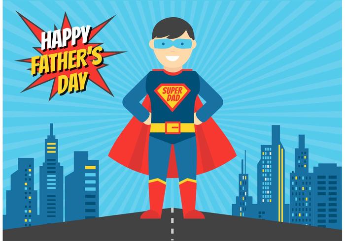 Superhero Dad Vector Illustration