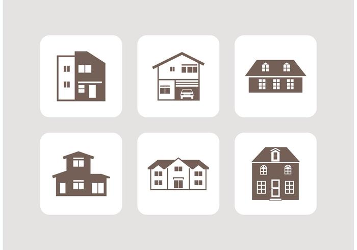 Iconos vectoriales de casas gratis vector