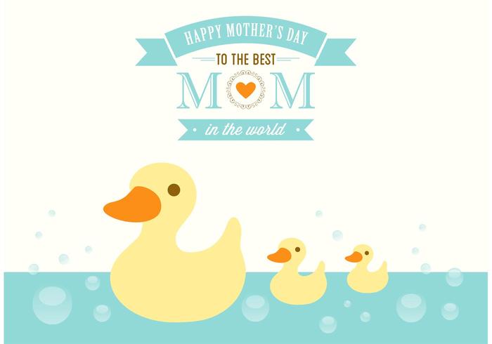 Free Mother's Day Duckies Vector Card