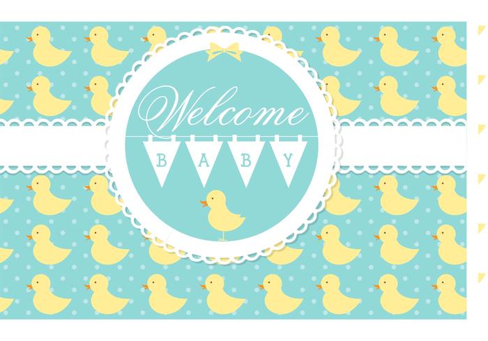 Vector Welcome Baby Card