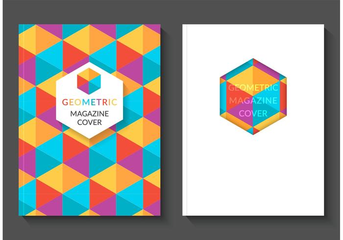 Colorful Geometric Magazine Vector Covers