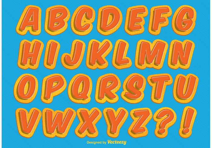 Comic Style Alphabet vector