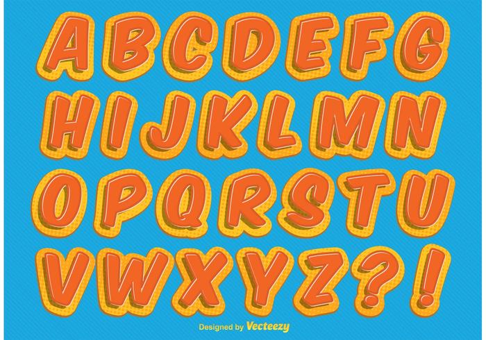 Comic Style Alphabet vector