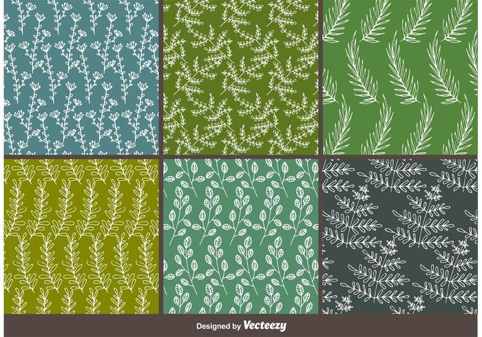 Natural Hand Drawn Patterns vector