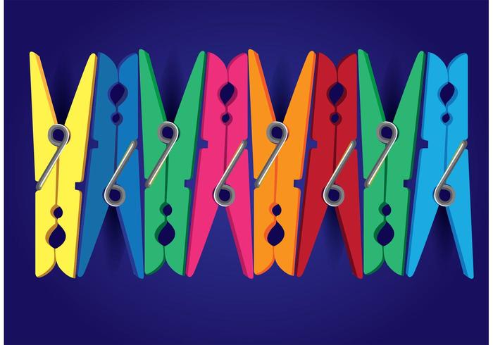 Clothespin Colorful Vector