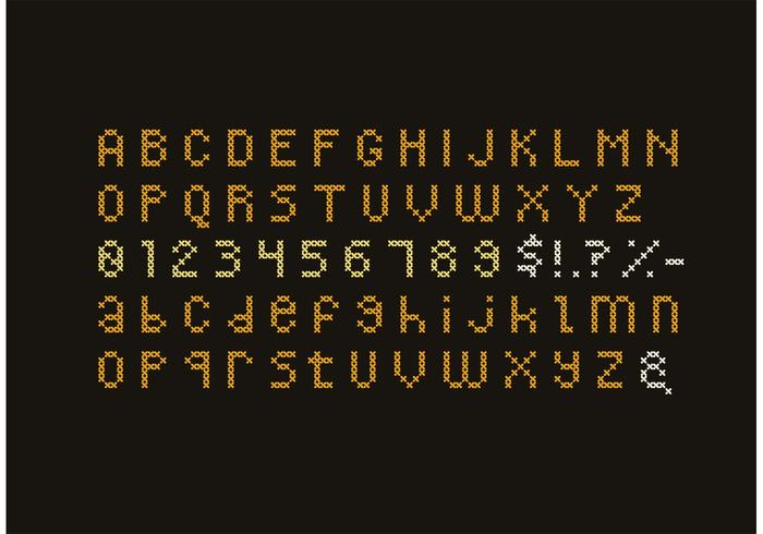 Cross Stitch Alphabet Set vector
