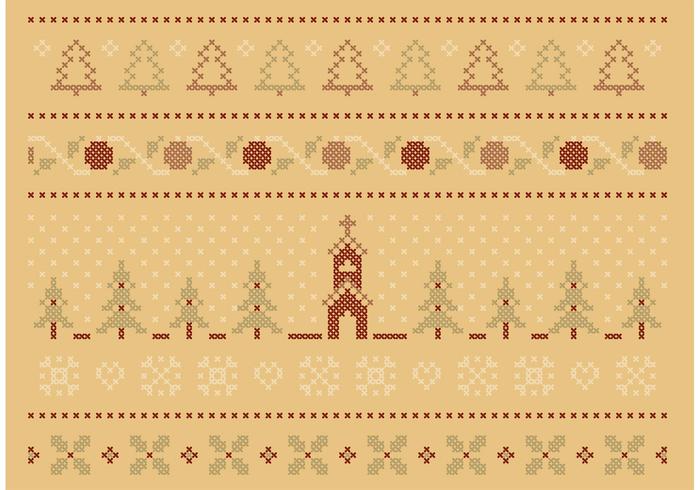 Cross Stitch Winter Set vector