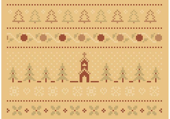 Cross Stitch Winter Set vector