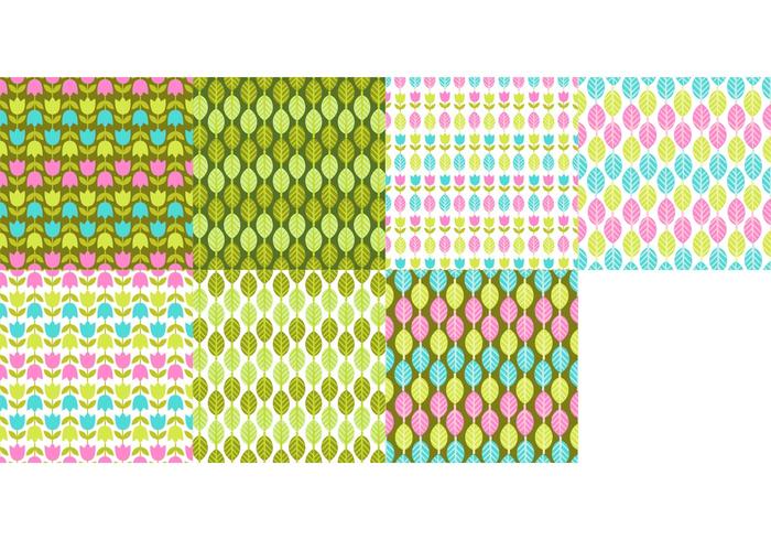 Spring Pattern Vector Set Spring Pattern Vector Set