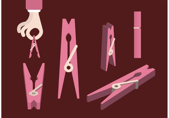 Clothespins Vector Libre