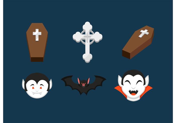 Dracula And Coffins Vector Icons Dracula And Coffins Vector Icons