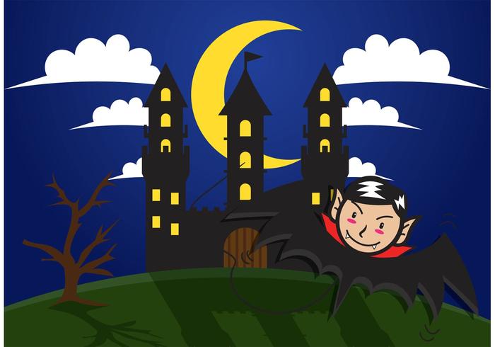 Dracula Haunted House Vector Background Dracula Haunted House Vector Background