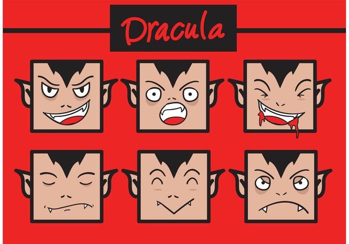 Funny Dracula Vector Faces