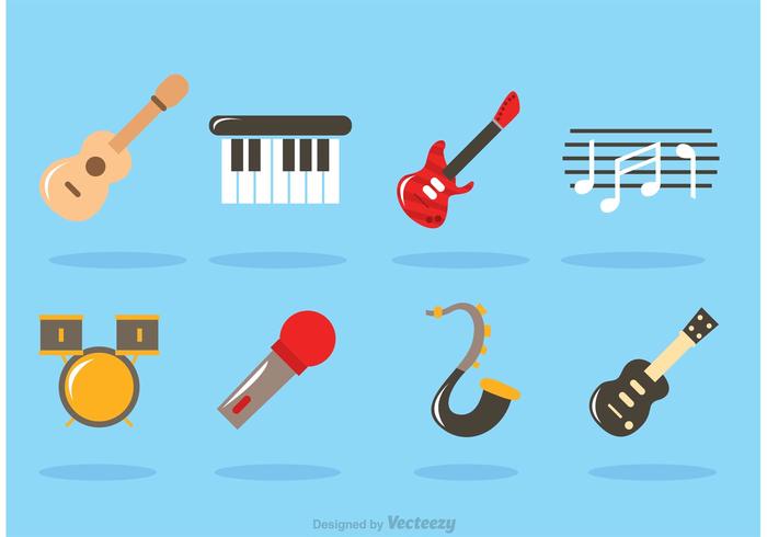 Flat Music Instrument Vectors 