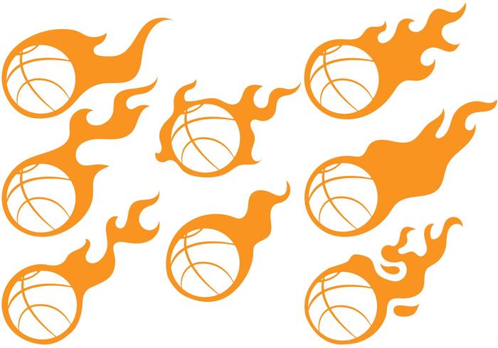 Vectores de la bola de fuego del baloncesto