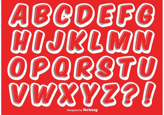 Comic Style Alphabet Set vector