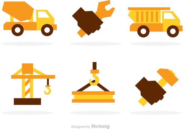 Iconos del vector de la construcción pesada