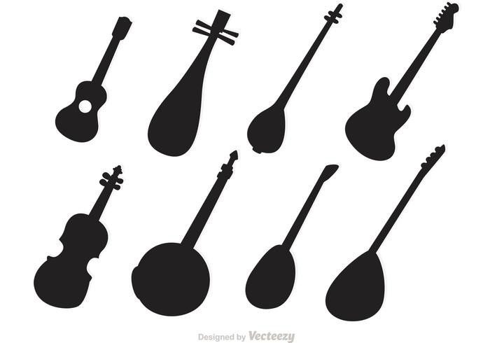 Silhouette String Instruments Vectors
