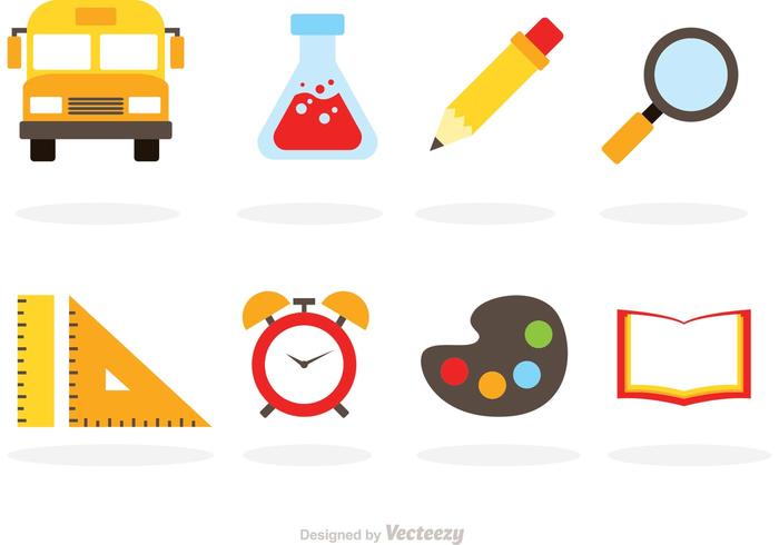 Flat School Vector Icons