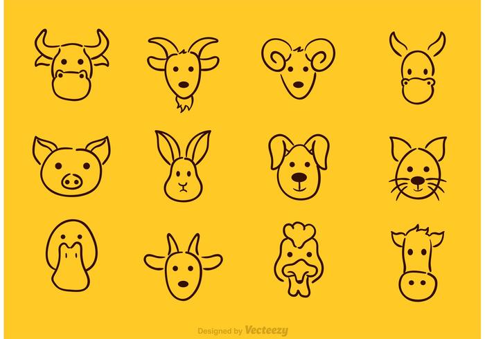 Dibujo vectorial animales de dibujo iconos vector