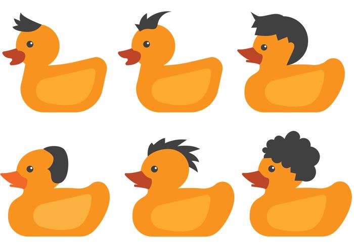 Hairy Rubber Duck Vectors