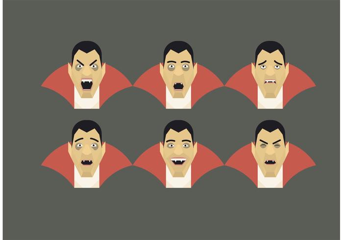 Vector Dracula Emotions Set