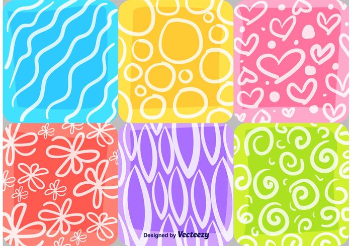 Summer and Spring Mosaic Patterns vector