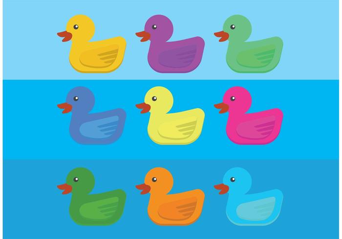 Colorful Rubber Duck Vectors