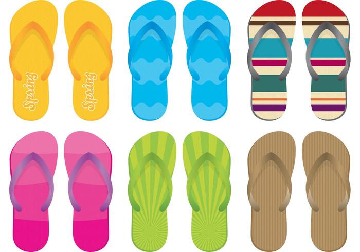 Sandalias y Flip Flop Vectores