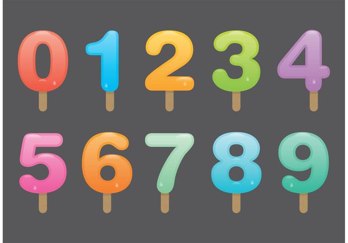 Number Popsicle Vectors Number Popsicle Vectors