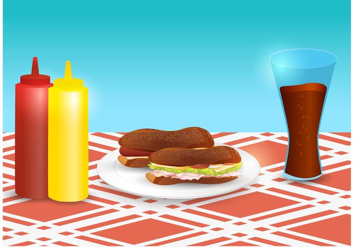Club Sandwich Vector Scene 