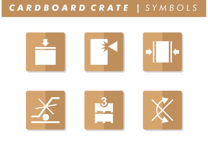 Cardboard Crate Symbols Vector Free