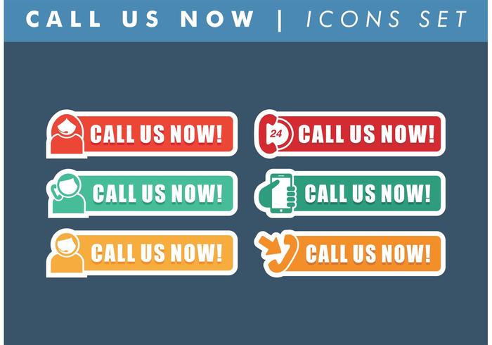 Call Us Now Icons Vector Free