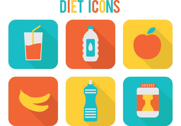 Bright Diet Vector Icons 