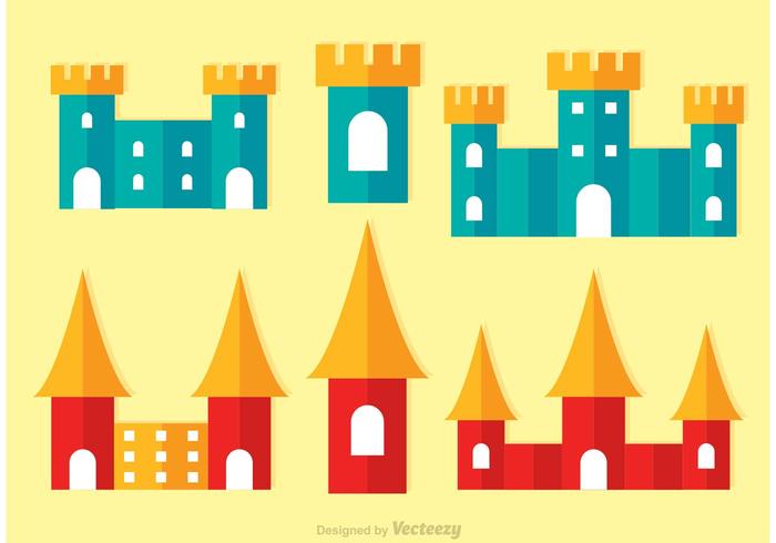 Flat Fort Vector Icons