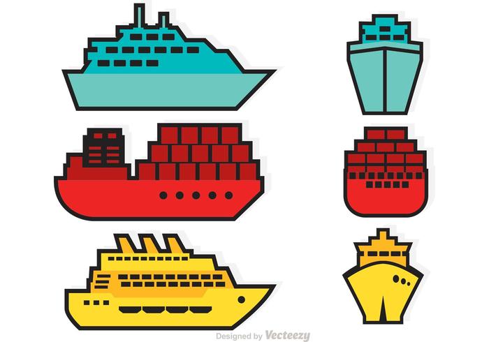 Vector Ship Icons Vector Ship Icons