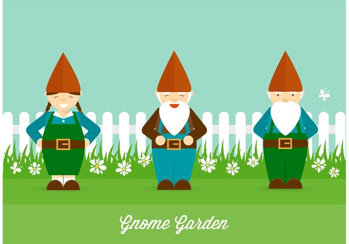 Jardín de gnomos gratis Vector