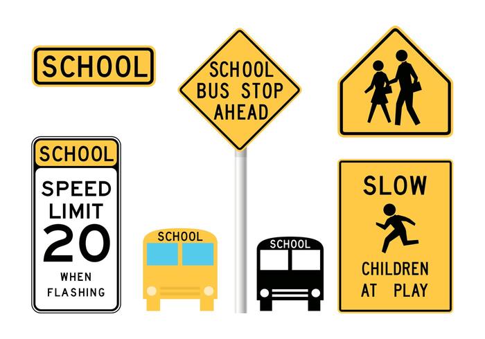 Download Free Vector School Warning Signs - Download Free Vector ...