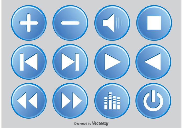 Media Player Button Set vector