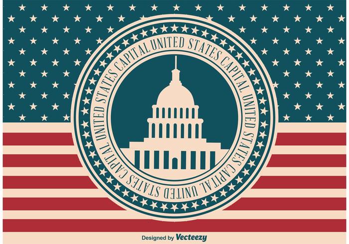 Vintage Style US Capital Illustration Vintage Style US Capital Illustration
