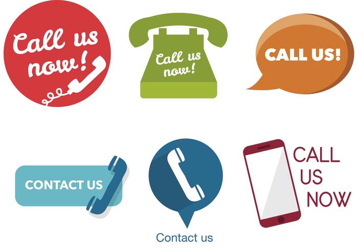 Various Call Us Now Icons vector