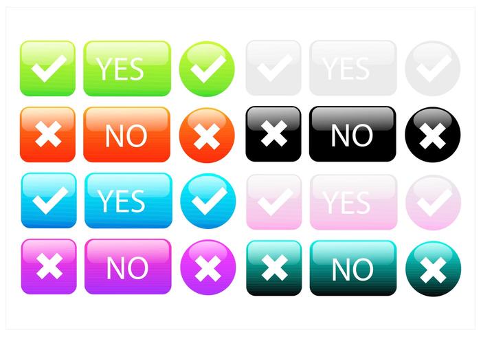 Big Colorful Button Vector Set Big Colorful Button Vector Set