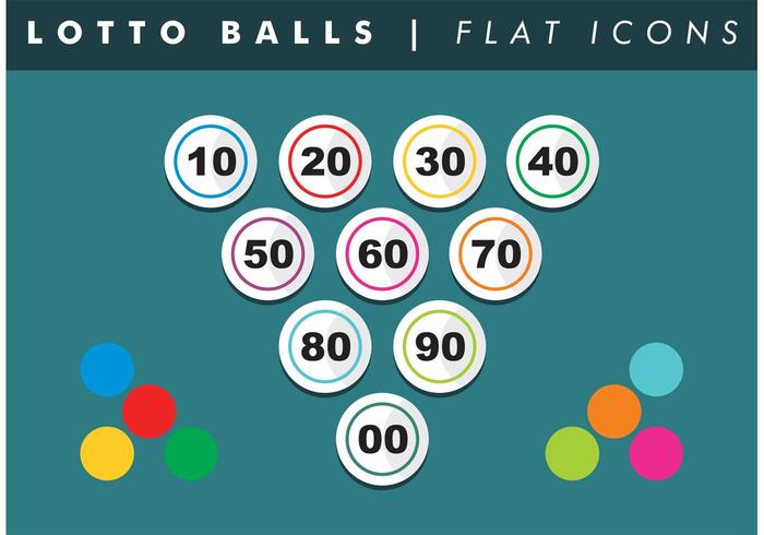 Lotto Balls Numbers Flat Icons Vector Free